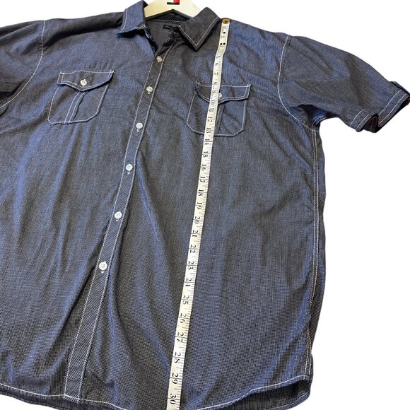 MICHAEL BRANDON Men's Casual Button Down Shirt Size XXL Blue Small Checkered - Picture 11 of 13